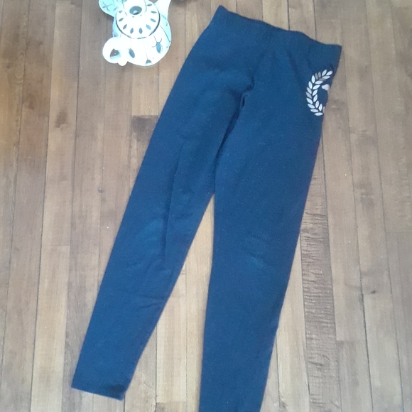 Size S Victoria Secret pink gray logo sparkly leggings - Picture 2 of 10